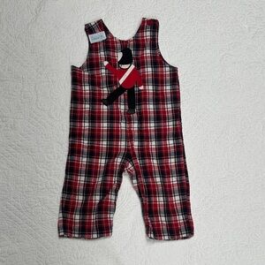 Funtasia! Too… Plaid Kids reversible Overalls with Toy Soldier embroidered 12-18